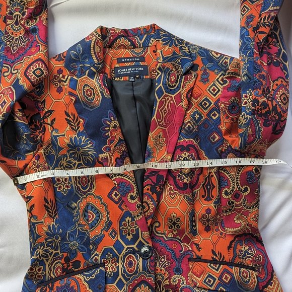 Vintage Jones New York Signature paisley stretch blazer size 6 petite EUC - Picture 4 of 11
